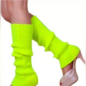 LEG WARMERS Knitted Women's Costume Neon Fluro
Dance Party Knit Sexy 80's Yoga